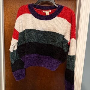 Luv Lane Women's Striped Cropped Sweater